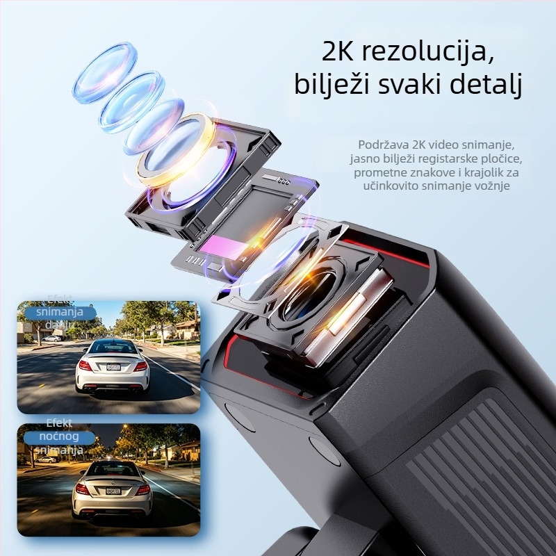 D8 2K dash cam za motocikl i električno vozilo, USB napajanje, vodootporan, universalni držač, Wi‑Fi i kontrola putem aplikacije