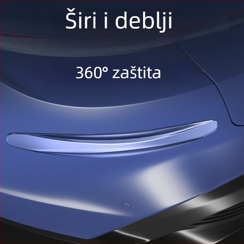 Crne PU zaštitne trake za prednji i stražnji branik, zaštita od ogrebotina, 400 × 50 × 9 mm, model SIII