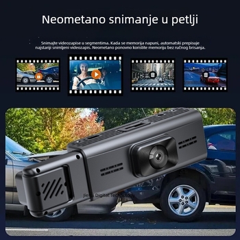 Automobilska kamera s tri leće i Wi‑Fi, snima prednju i stražnju kameru