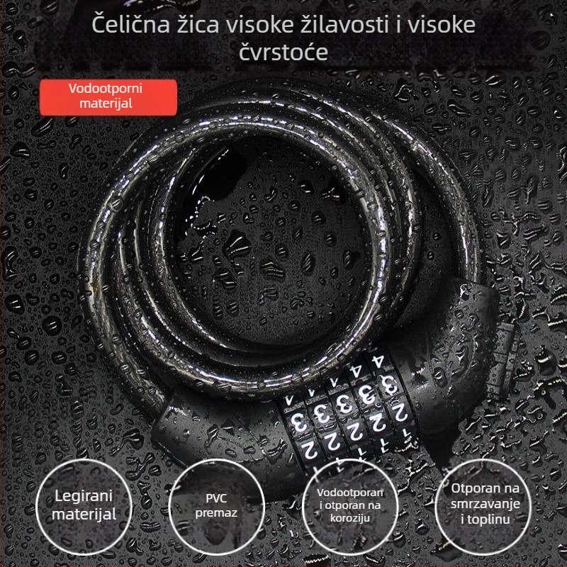 Prijenosni kombinirani lokot za bicikl s zaštitom od krađe, za planinske i električne bicikle