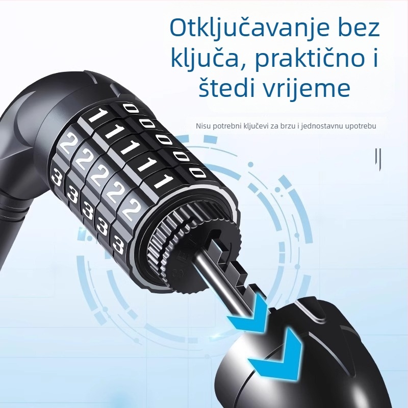 Prijenosni kombinirani lokot za bicikl s zaštitom od krađe, za planinske i električne bicikle