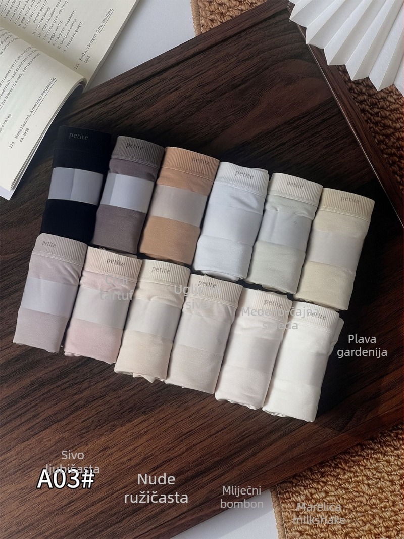 Xiao Lan Skirt A003 modalne gaćice, srednji struk, visoka elastičnost, Morandi paleta boja, jednobojni stil, 80-ih