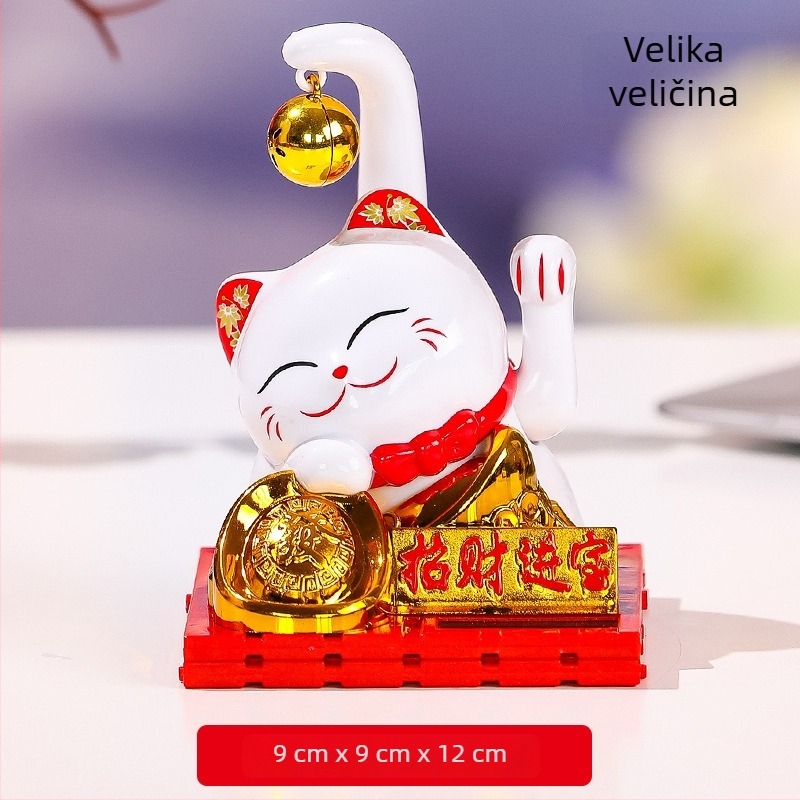 Kreativna solarna mačka za stolni ukras, slatka Maneki Neko figura za ured, poklon za rođendan kolege