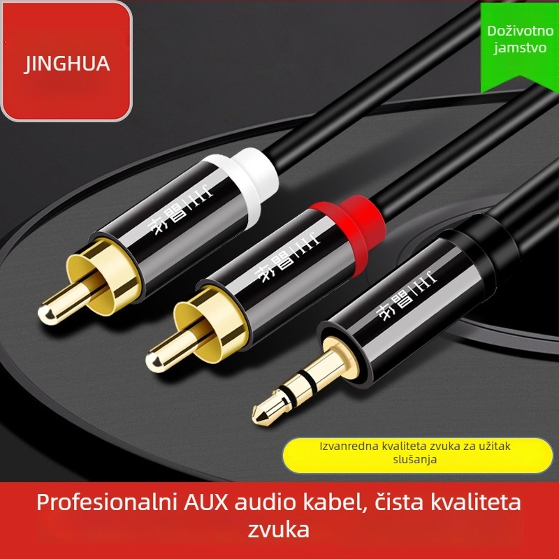 Jinghua audio kabel 3,5 mm na dvostruku RCA za povezivanje računala i mobitela sa zvučnicima
