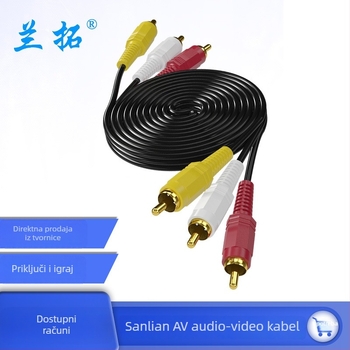 Audio/video kabel 3RCA na 3RCA s crvenim, bijelim i žutim konektorima
