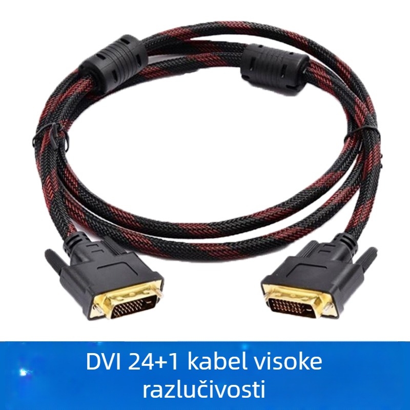 DVI kabel 1,5 m, 24+1 pin, kabel za povezivanje računala i monitora, HD video signal