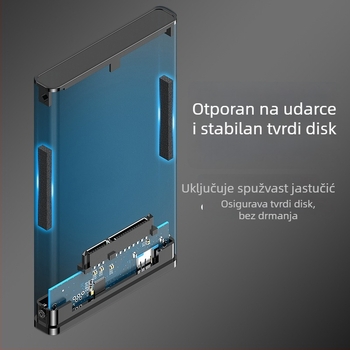 Vanjsko kućište za tvrdi disk od 2,5 inča USB 3.0, aluminijska legura, SATA SSD/HDD, prijenosno, sivo