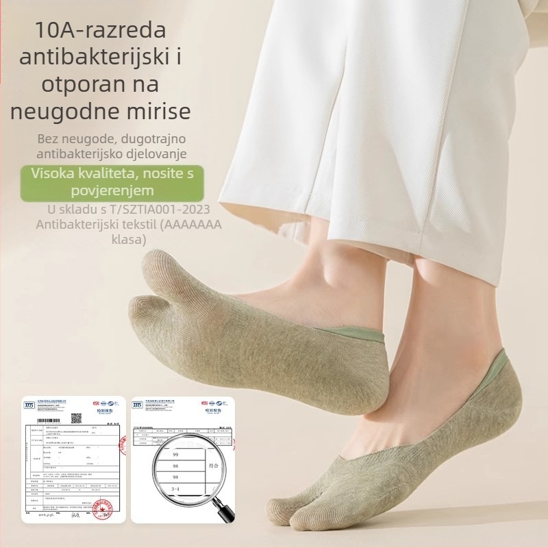 Ženske nevidljive čarape s odjeljivanjem prstiju, prozračne tanke pamučne čarape za ljeto, niskog profila