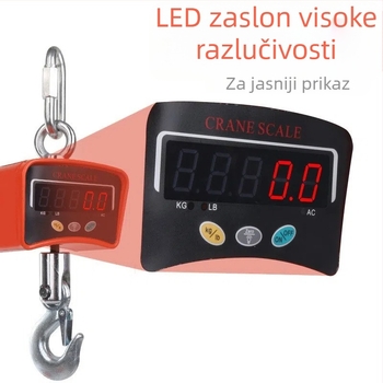 Elektronička viseća vaga za dizalicu, 500 kg, prijenosna punjiva vaga s kukom, industrijska primjena