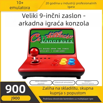 J900 joystick arkadna konzola s kompaktnim zaslonom, za kućno TV igranje, podržava dvoboj dva igrača, HDMI