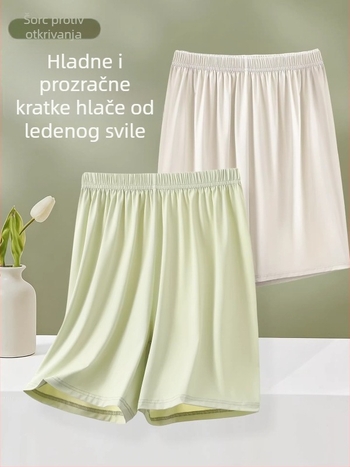 Ice Silk sigurnosne hlače za žene, proljeće/ljeto 2026, tanke, široke, 3/4 dužine, prozračnije, neproziran