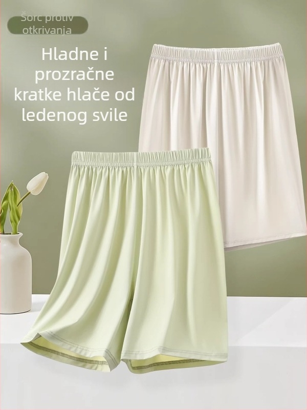 Ice Silk sigurnosne hlače za žene, proljeće/ljeto 2026, tanke, široke, 3/4 dužine, prozračnije, neproziran