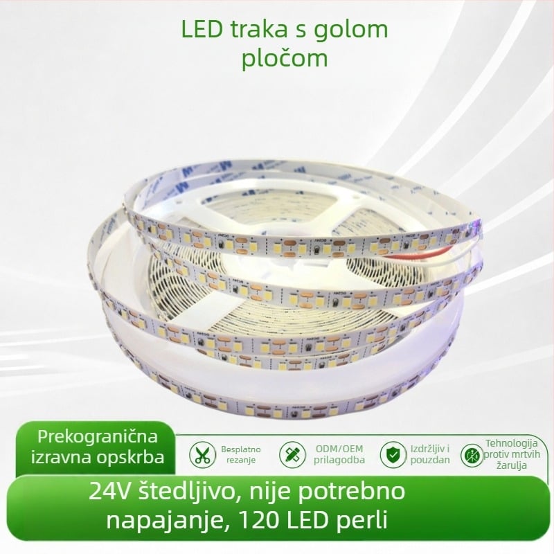 24V LED traka, samoljepljiva, za dnevni boravak na stropu, može se rezati na željenu duljinu, 2835 SMD LED linearna svjetlost
