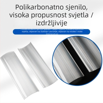 PC ekstrudirani LED abažur, proziran, linijska vanjska traka