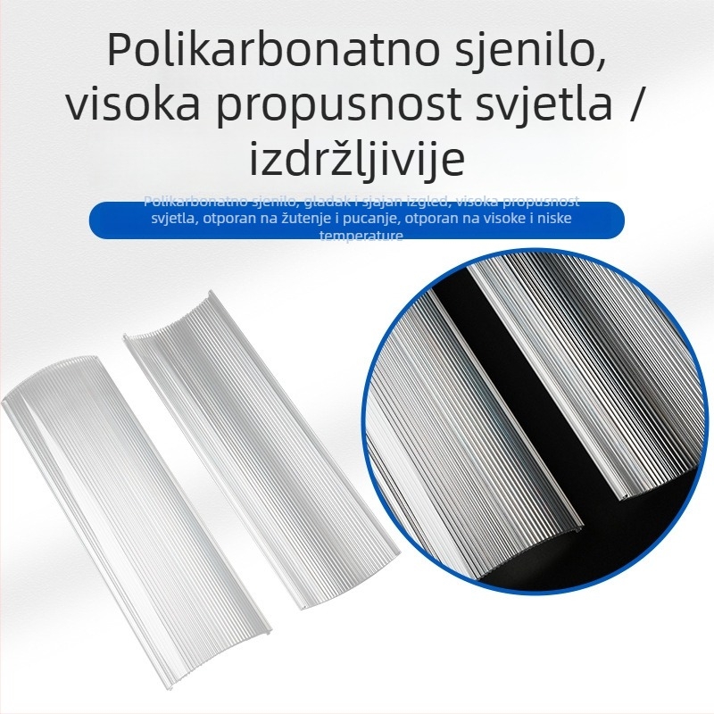 PC ekstrudirani LED abažur, proziran, linijska vanjska traka