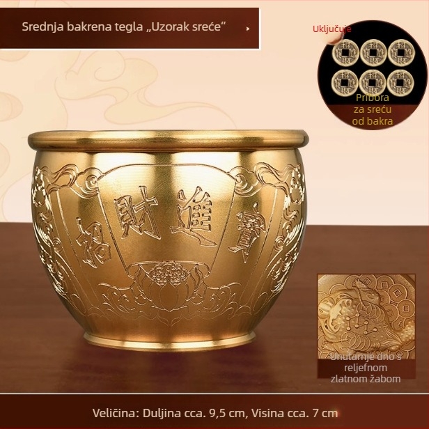Bakren Baifu cilindar s rogom obilja za privlačenje bogatstva