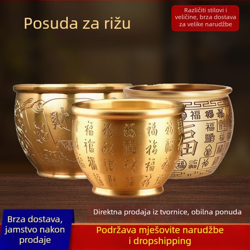 Bakren Baifu cilindar s rogom obilja za privlačenje bogatstva
