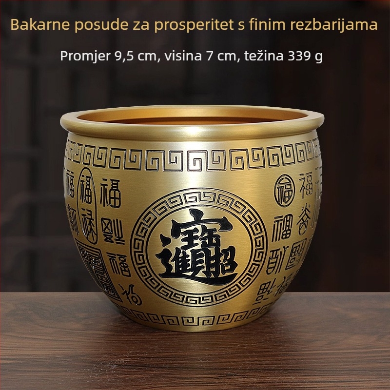 Bakrena posuda za bogatstvo, kućna dekoracija u kineskom stilu