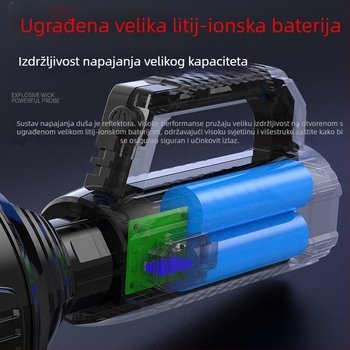 Prijenosna LED baterijska svjetiljka za vanjsku upotrebu, visoka svjetlina, dugi domet, 200-500 m, za planinarenje, kampiranje i patrolu
