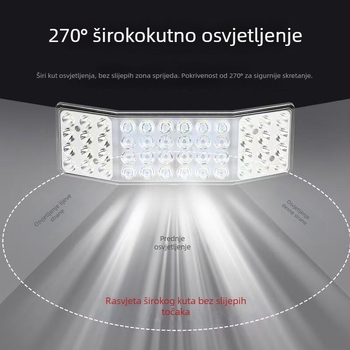 LED reflektor sa tri strane, 12V–24V, difuzno i ultrajasno osvjetljenje za kombajne, kamione i viljuškare