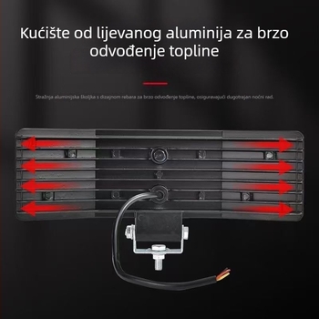 LED reflektor sa tri strane, 12V–24V, difuzno i ultrajasno osvjetljenje za kombajne, kamione i viljuškare