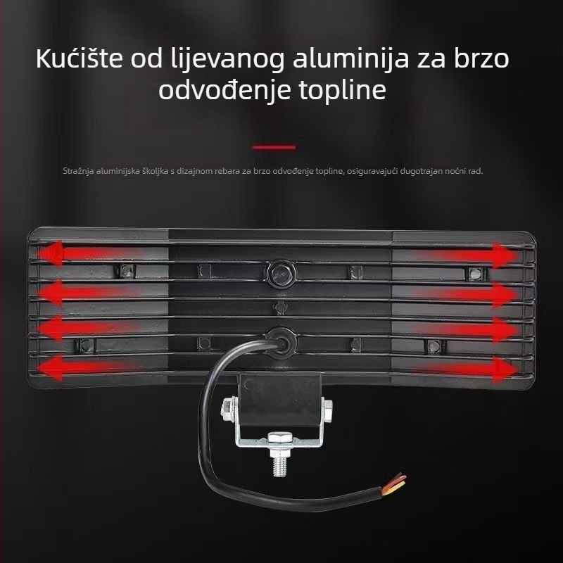 LED reflektor sa tri strane, 12V–24V, difuzno i ultrajasno osvjetljenje za kombajne, kamione i viljuškare