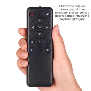 Univerzalni infracrveni daljinski upravljač s funkcijom učenja i kopiranja, kompatibilan s audio sustavima, set-top kutijama, playerima, auto DVD playerima i televizorima