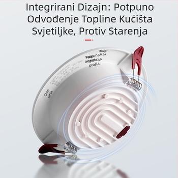 Izuzetno tanak LED ugrađeni downlight, otvor 75 mm, veličina 6 inča, svjetlo za dnevni boravak, komercijalno osvjetljenje