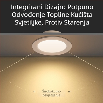 Izuzetno tanak LED ugrađeni downlight, otvor 75 mm, veličina 6 inča, svjetlo za dnevni boravak, komercijalno osvjetljenje