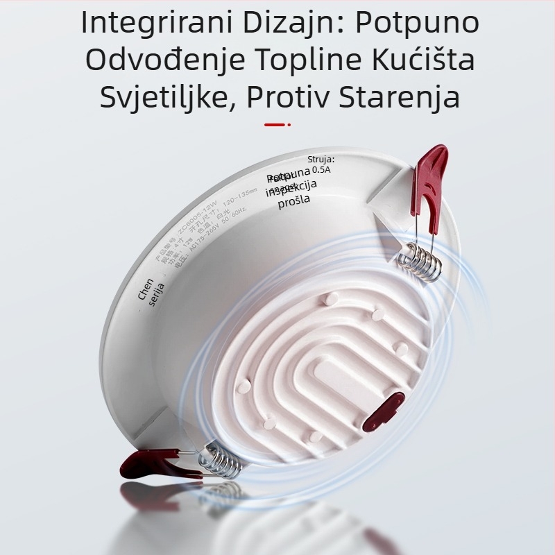 Izuzetno tanak LED ugrađeni downlight, otvor 75 mm, veličina 6 inča, svjetlo za dnevni boravak, komercijalno osvjetljenje