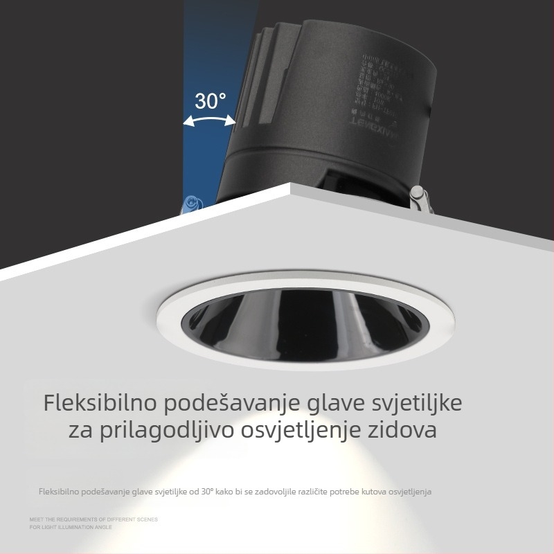LED zidno pranje svjetlo – ugrađeno stropno svjetlo za dom i hotel, visoke kvalitete, antiodsjaj, aluminijsko kućište, COB LED