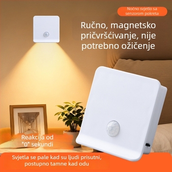 LED pametna noćna lampica sa senzorom pokreta, za spavaću sobu, garderobu i hodnik, zaštita vida