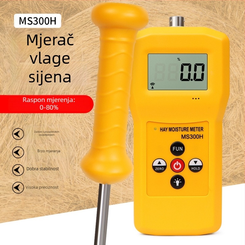 MS300H Visoko precizan mjerač vlage za stočnu travu s dugim iglama