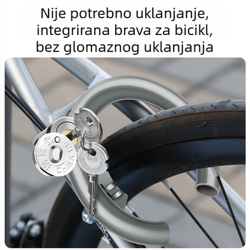 Klasičan zaključavač za planinski bicikl s protivkrađnim podkovnim zavarom i kružnom glavom brave u obliku kandže za cestovne električne bicikle
