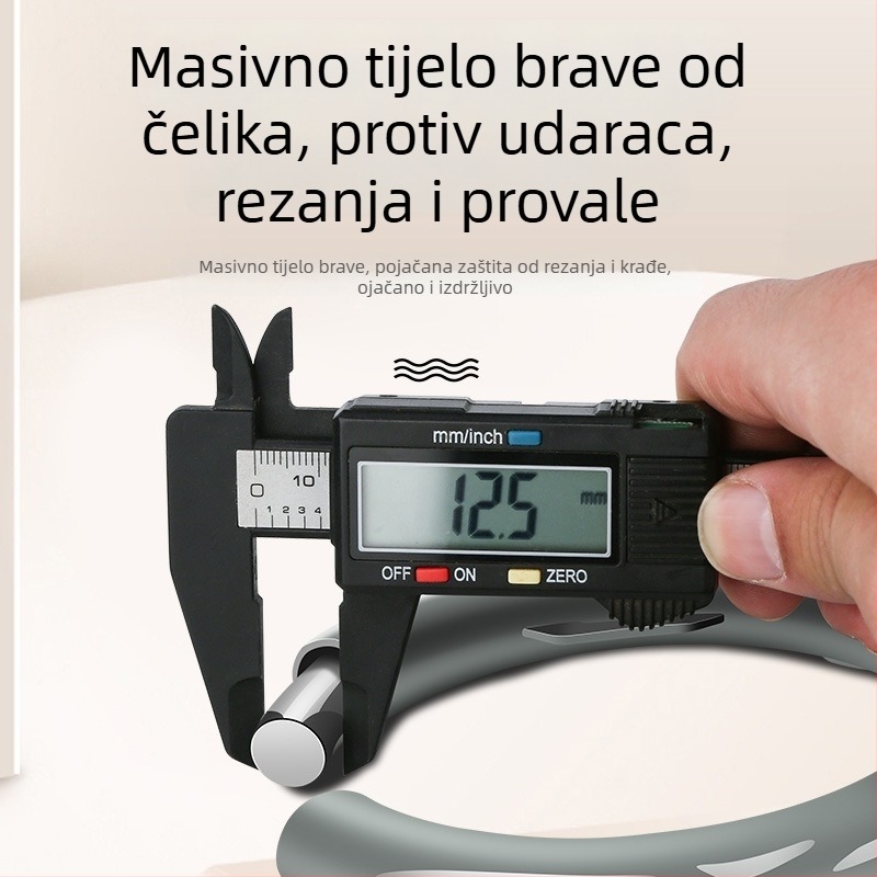 Klasičan zaključavač za planinski bicikl s protivkrađnim podkovnim zavarom i kružnom glavom brave u obliku kandže za cestovne električne bicikle