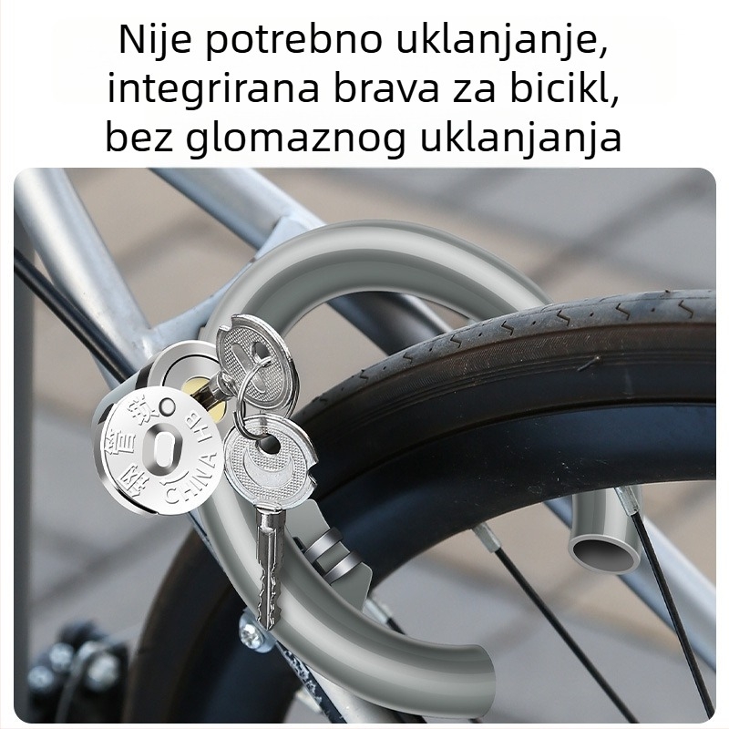 Klasičan zaključavač za planinski bicikl s protivkrađnim podkovnim zavarom i kružnom glavom brave u obliku kandže za cestovne električne bicikle