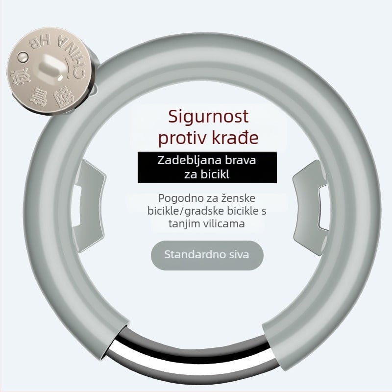Klasičan zaključavač za planinski bicikl s protivkrađnim podkovnim zavarom i kružnom glavom brave u obliku kandže za cestovne električne bicikle