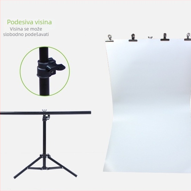 Set držača pozadine za stolnu fotografiju, T-oblik okvir, 68×80 cm, podesiv