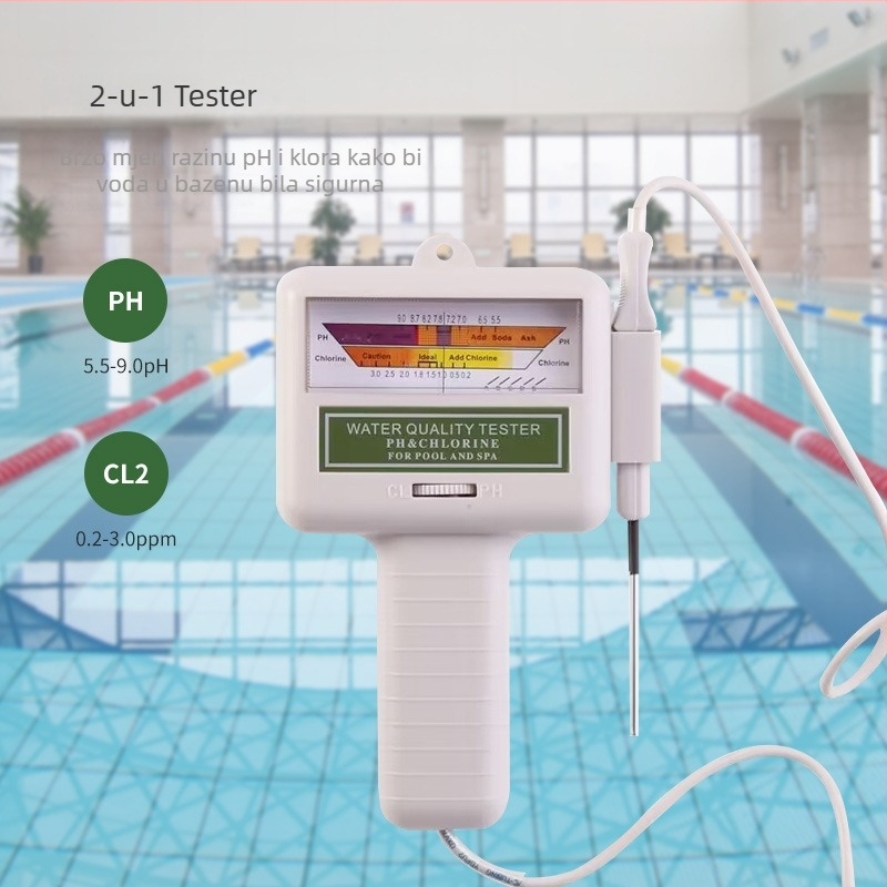 PC101 Tester kvalitete vode za bazen – pH, slobodni klor i fluorid