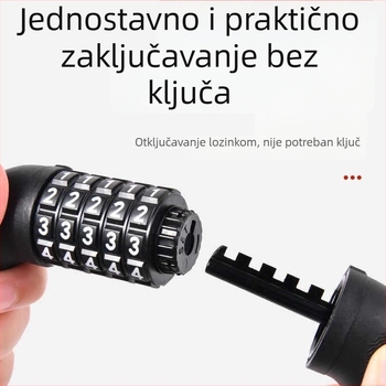 Lanac zaključavanja za bicikl na kombinaciju – moderan, minimalistički, prenosiv, za planinske i električne bicikle