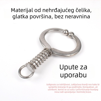 Pružinske kliješta za nos goveda, nehrđajući čelik – alat za ugradnju nazalnih prstenova bez bušenja