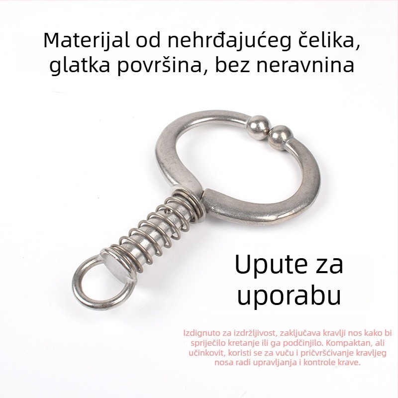 Pružinske kliješta za nos goveda, nehrđajući čelik – alat za ugradnju nazalnih prstenova bez bušenja