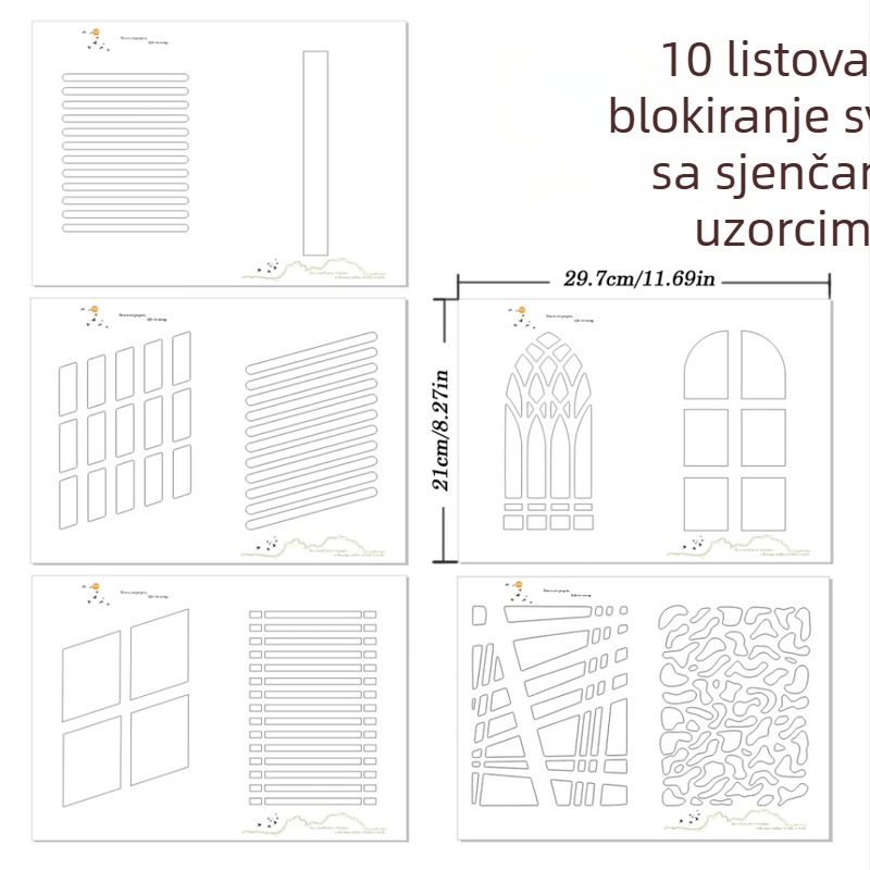 Set fotografskog pozadinskog seta s 10 vrsta kartonskih materijala za svjetlo i sjenu, ploče za sjenčanje