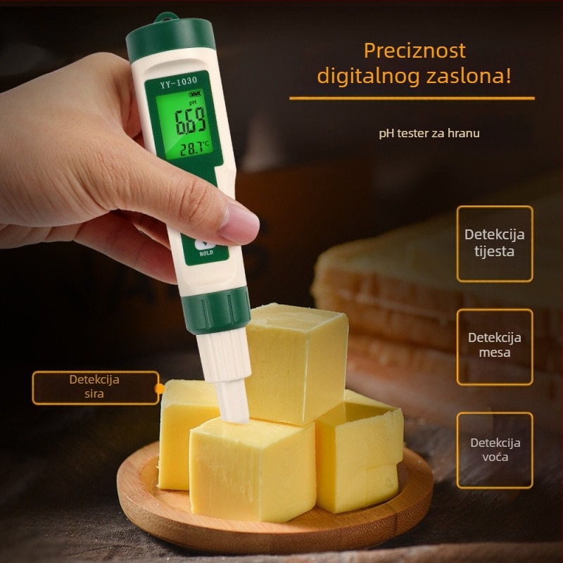YY-1030 Digitalni pH mjerač za hranu – testiranje tijesta, mesa i otopina