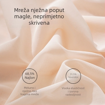 Ženske gaćice visokog struka, plus veličina, mrežasti materijal, podstava od Mulberry svile, poluprozirna čipka