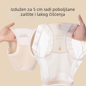 Ženske gaćice visokog struka, plus veličina, mrežasti materijal, podstava od Mulberry svile, poluprozirna čipka