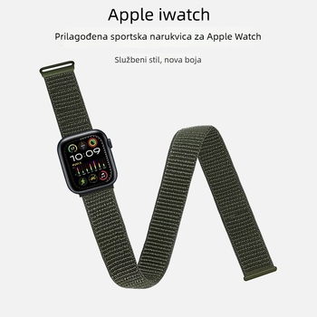 Najlon sportska narukvica za Apple Watch s Velcro kopčom — visoke elastičnosti, za vanjsku trku