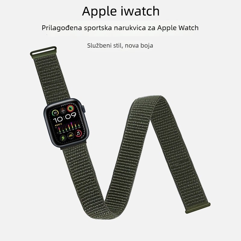 Najlon sportska narukvica za Apple Watch s Velcro kopčom — visoke elastičnosti, za vanjsku trku
