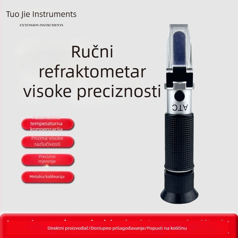 Ručni refraktometar za sadržaj šećera i slanost; prijenosni mjerač slatkoće soka