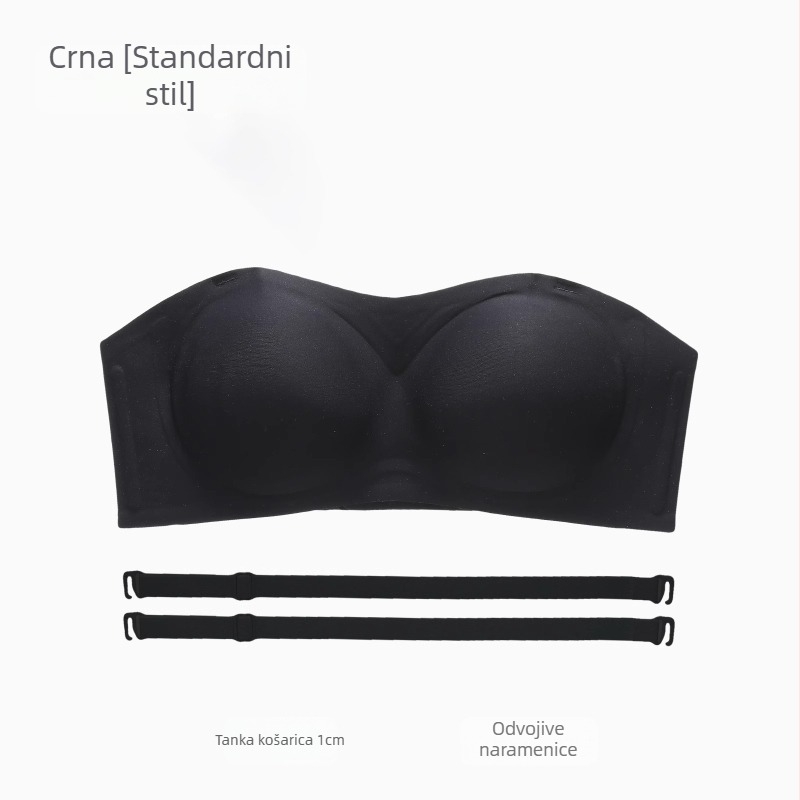 Ženski grudnjak bez naramenica, nevidljiv push-up, antislip tubus dizajn, bez žica, udoban